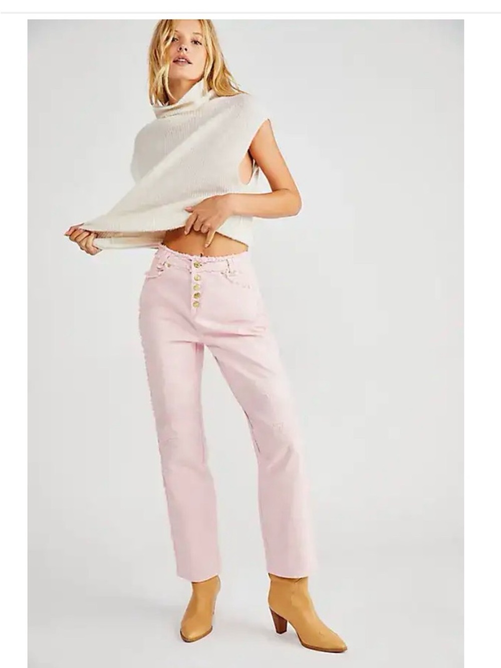 House of Sunny Day Trip Jessie Jean Straight Leg Jeans with Embroidered Sunset